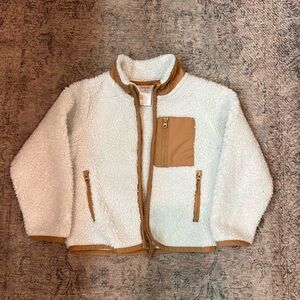 Gymboree White and Brown Sherpa Jacket